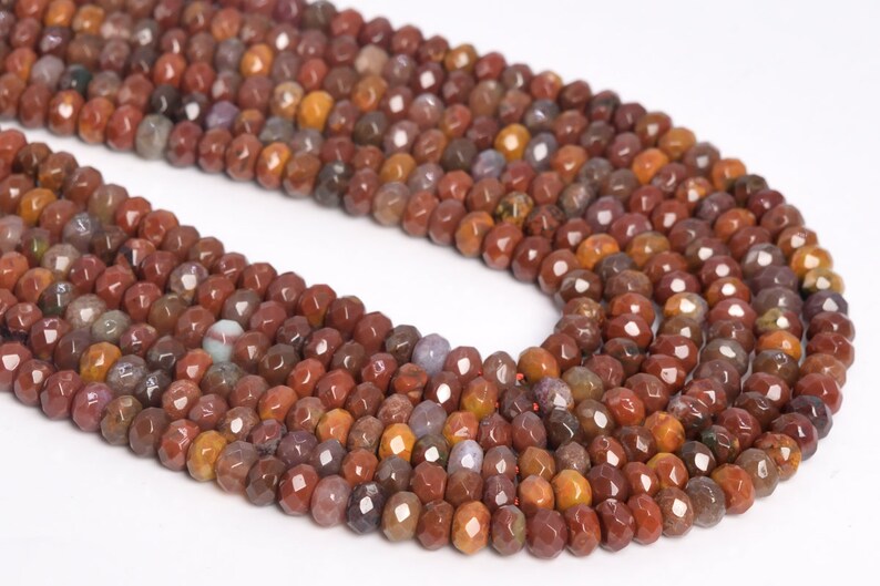 108923 6x4MM Ocean Fossil Agate Beads Grade AAA Genuine Natural Faceted Rondelle Gemstone Loose Beads 87 42 Pcs