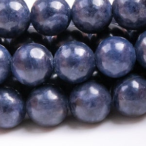Genuine Natural Sapphire Gemstone Beads 5-6MM Blue Round AAA Quality Loose Beads (118779)