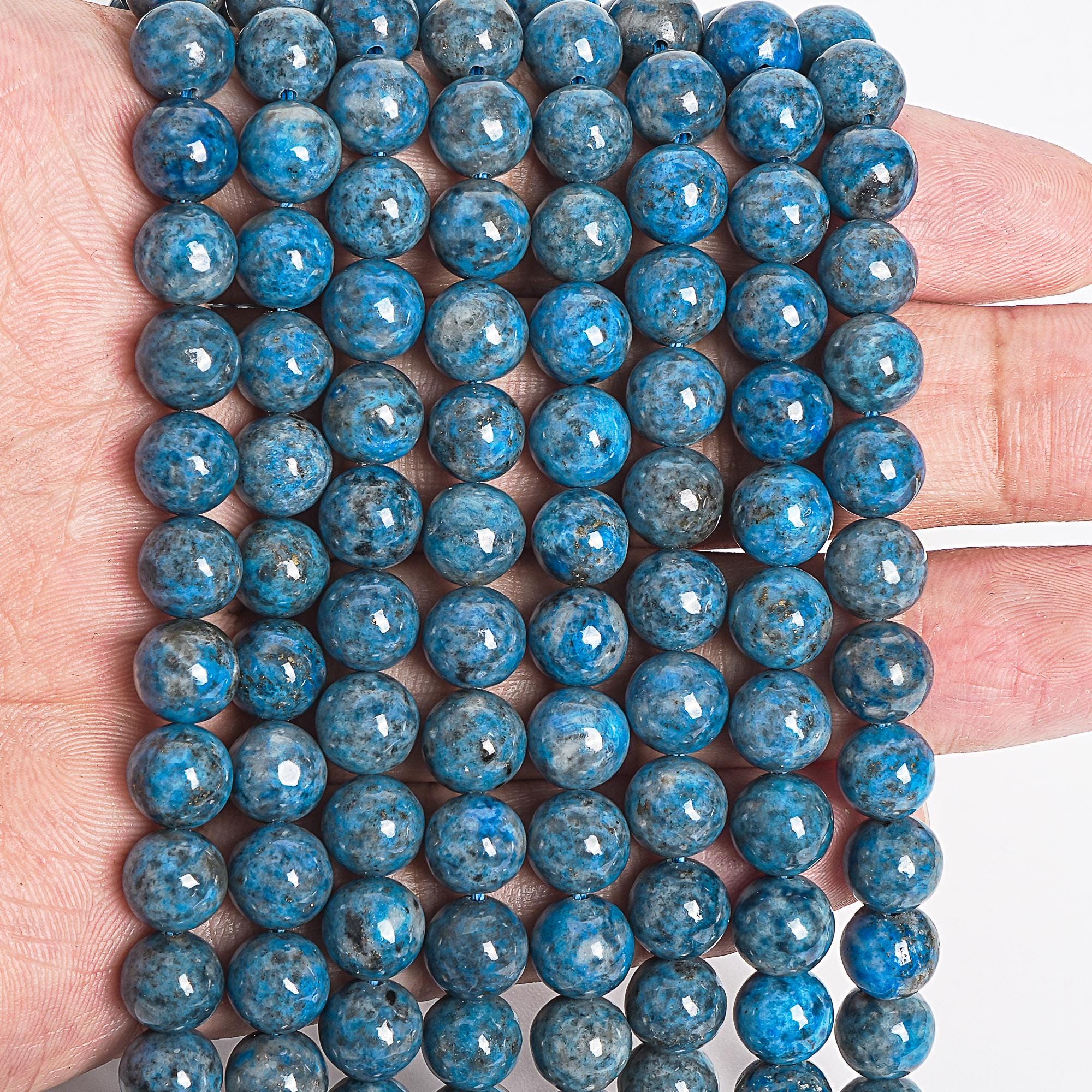 Genuine Natural Lapis Lazuli Gemstone Beads 8MM Denim Blue Round AA ...
