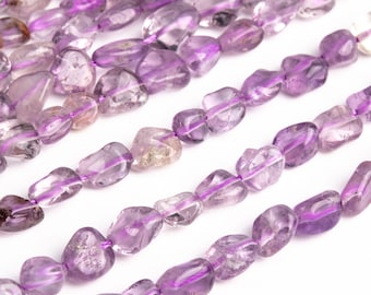 Genuine Natural Amethyst Cacoxenite Inclusions Quartz Gemstone Beads 5-7MM Purple Pebble Chips AAA Quality Loose Beads (115634)