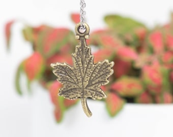 10pcs 23x15mm Maple Leaf Charm Double Side Antique Bronze Tone - Main Image