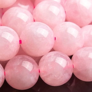 Genuine Natural Madagascar Rose Quartz Gemstone Beads 9-10MM Round AAA Quality Loose Beads (100744)