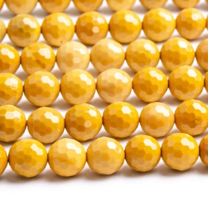 Genuine Natural Mookaite Gemstone Beads 7-8MM Yellow Micro Faceted Round AAA Quality Loose Beads (103644)