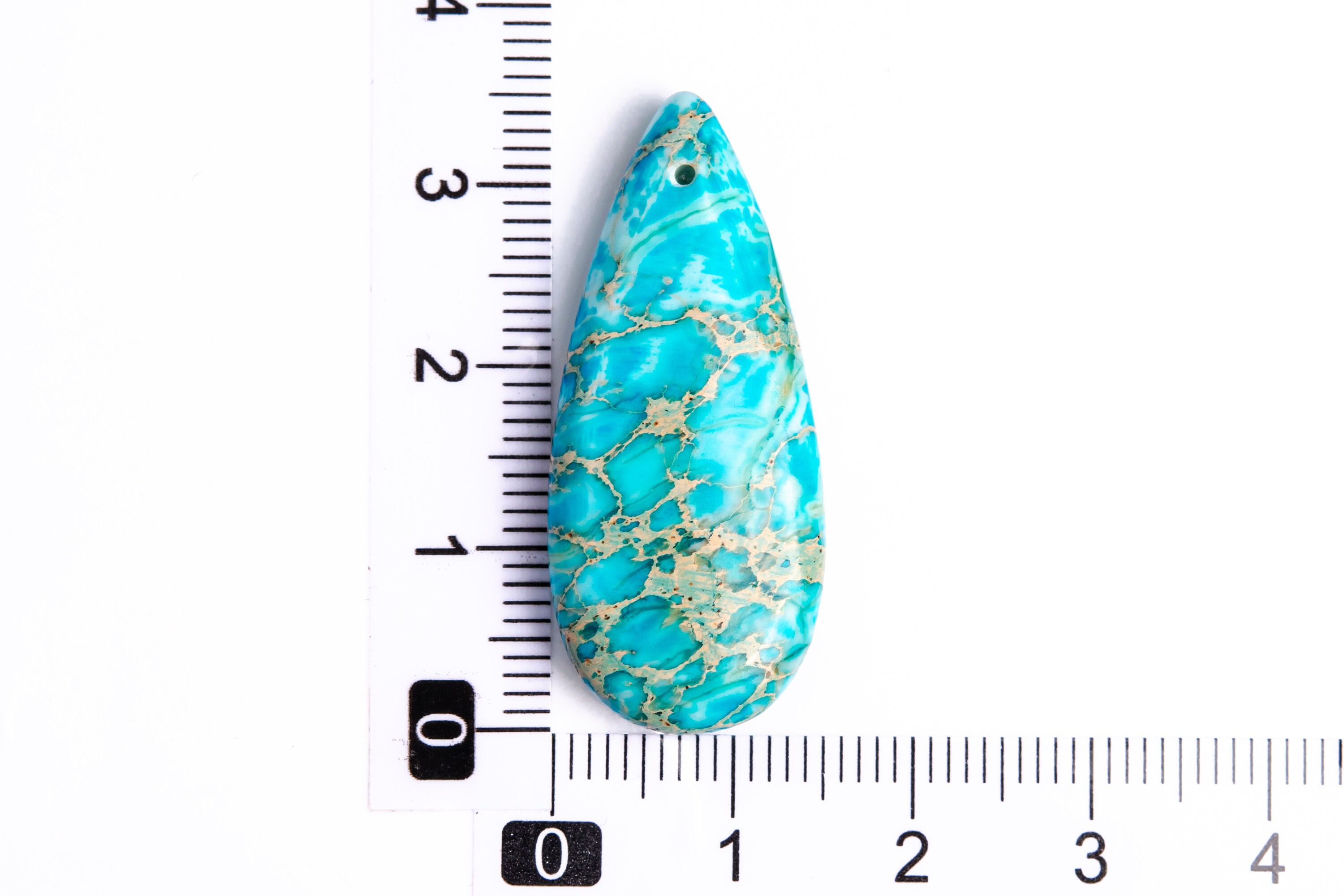 2 Pcs - Sea Sediment Imperial Jasper Pendant Mint Blue Teardrop