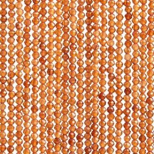 Genuine Natural Garnet Gemstone Beads 2MM Orange Faceted Round AAA Quality Loose Beads (107169)