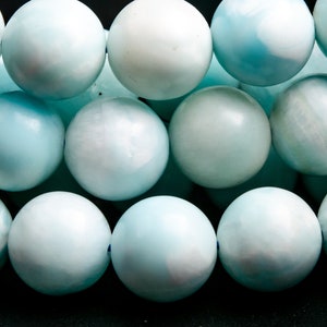 Genuine Natural Hemimorphite Gemstone Beads 10MM Faint Blue Round A Quality Loose Beads (119112)
