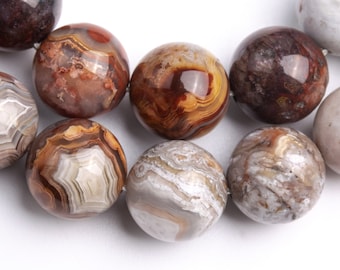 Genuine Natural Mexican Crazy Lace Agate Gemstone Beads 12MM Multicolor Round AAA Quality Loose Beads (123126)