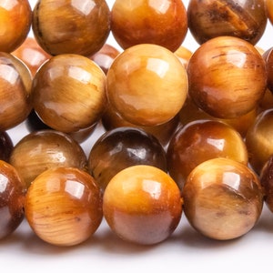 8MM Tiger Eye Gemstone Beads ,Orange Brown Round Tiger&#39;s Eye  AA Warm Sun Loose Beads (116968)