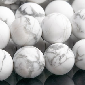 Genuine Natural Howlite Gemstone Beads 8MM Matte White Round AAA Quality Loose Beads (101150)