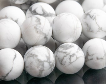 Genuine Natural Howlite Gemstone Beads 8MM Matte White Round AAA Quality Loose Beads (101150)