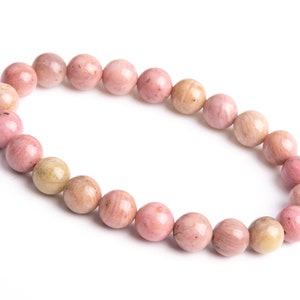 Genuine Natural Rhodonite Gemstone Beads 8MM Pink Round AAA Quality Bracelet (106630h-2020)