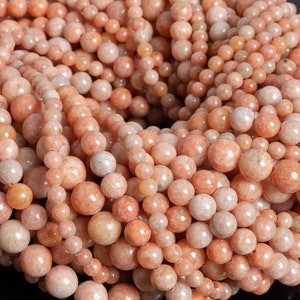 Genuine Natural Calcite Gemstone Beads 4MM 6MM 8MM 10MM Orange Round AA Quality Loose Beads
