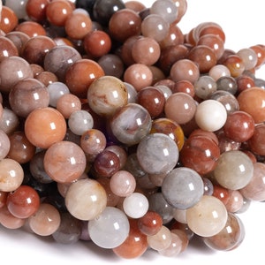 Genuine Natural Multicolor jade Gemstone Beads 6MM 8MM 10MM Red gray brown Round AAA Quality Loose Beads