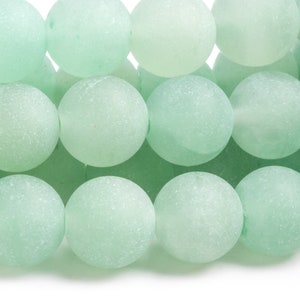 Genuine Natural Aventurine Gemstone Beads 8MM Matte Green Round AAA Quality Loose Beads (100282)