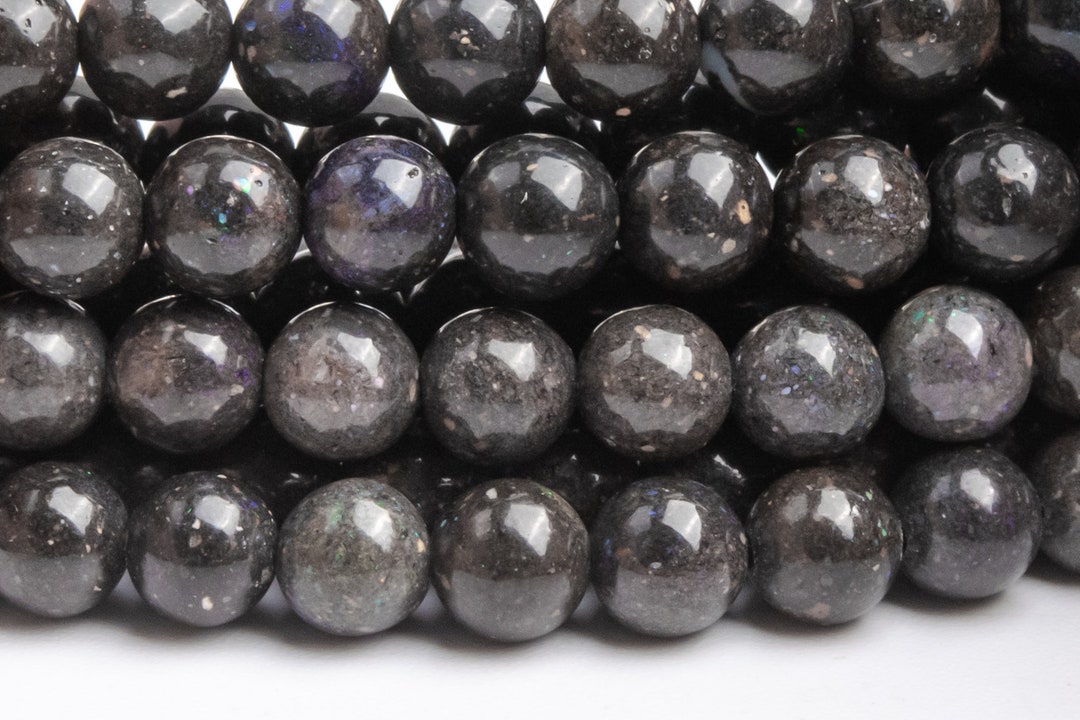 Genuine Natural Andamooka Black Matrix Opal Gemstone Beads Etsy