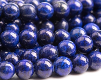 Cuentas de piedras preciosas de lapislázuli de Afganistán natural genuino 6MM azul redondo A+ calidad cuentas sueltas (105270)