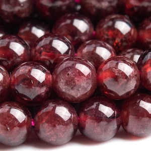 Genuine Natural Garnet Gemstone Beads 3-4MM Wine Red Round AA Quality Loose Beads (100618)