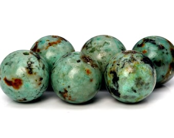 Genuine Natural African Turquoise Gemstone Beads 4MM Green Round AAA Quality Loose Beads (100161)