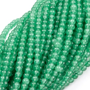 Jade Gemstone Beads 3MM Green Round AAA Quality Loose Beads (124534)