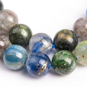 Echte natuurlijke kyaniet edelsteenkralen 7-8 mm diepgroen blauw ronde A-kwaliteit losse kralen (116131)