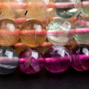 Genuine Natural Fluorite Gemstone Beads 8MM Multicolor Round AA+ Quality Loose Beads (123899)