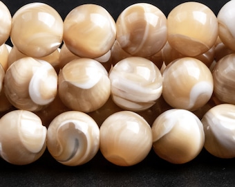 8MM Natural White Trochidae Shell Beads Grade AAA Round Loose Beads 7.5" 