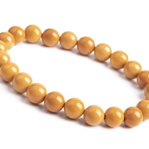 Pulsera de cuentas de piedra preciosa de mookaita natural genuina de 8 mm, redonda, amarilla, de calidad AAA (106617h-2019)