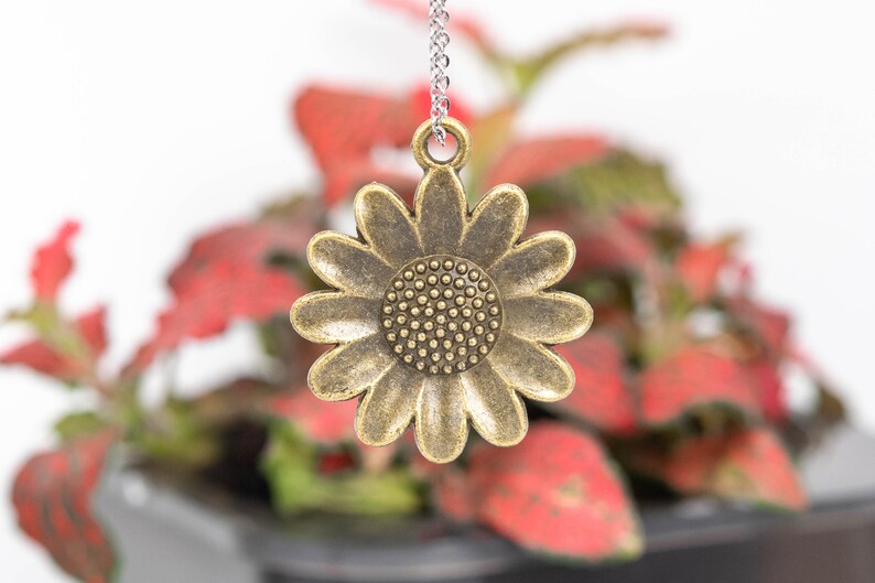 10 Pcs 30x26MM Sunflower Charm Antique Bronze Tone Zinc Alloy Metal Charm 110461-3145 image 1