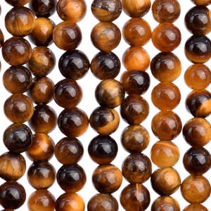 3MM Genuine Natural Yellow Tiger Eye Gemstone Beads Round Loose Beads Imitation Wooden Beads (104125)