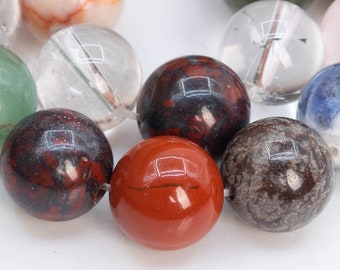 Genuine Natural Multi Stone Gemstone Beads 10MM Multicolor Round AAA Quality Loose Beads (104604)