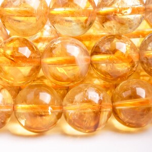 Genuine Natural Citrine Gemstone Beads 10MM Brown Yellow Round A+ Quality Loose Beads (119553)