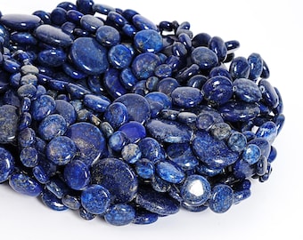 Echte natürliche Lapislazuli Edelstein Perlen 8 MM 12 MM 14 MM 20 MM Blau Flache Runde Taste AAA Qualität Lose Perlen