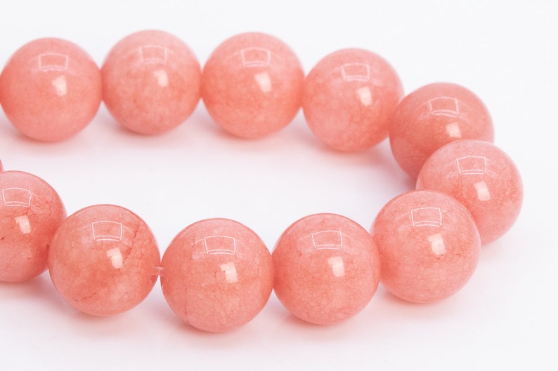 32 16 Pcs 111330 12MM Quartz Beads Coral Pink Color Grade AAA Natural Round Gemstone Loose Beads