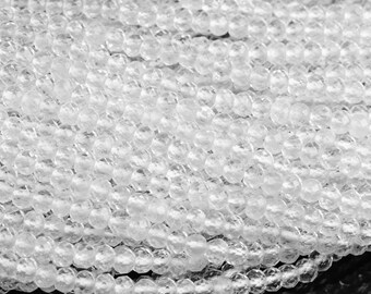 Echte natürliche Kristall Quarz Edelstein Perlen 3 x 2 MM Klar facettierte Rondelle AAA Qualität lose Perlen (110627)