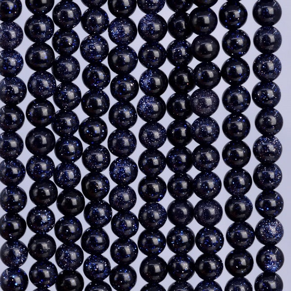 Goldstone Beads 3MM Night Sky Blue Round Loose Beads (104291)