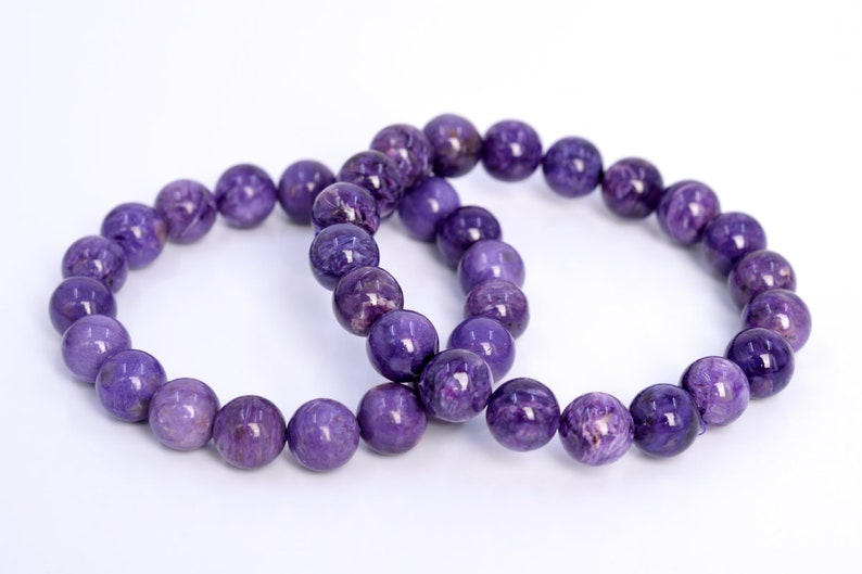 18 Pcs 105837 10MM Charoite Beads Grade AAA Genuine Natural Round Gemstone Loose Beads