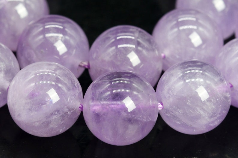 31  15 Pcs 109466 12MM Translucent Light Lavender Amethyst Beads Brazil Grade AAA Genuine Natural Round Gemstone Loose Beads