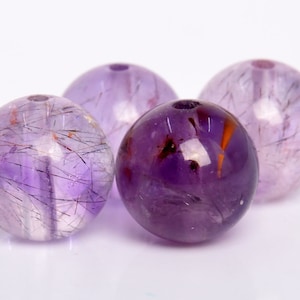 Genuine Natural Super Seven Gemstone Beads 7MM Round A Quality Loose Beads (105898)