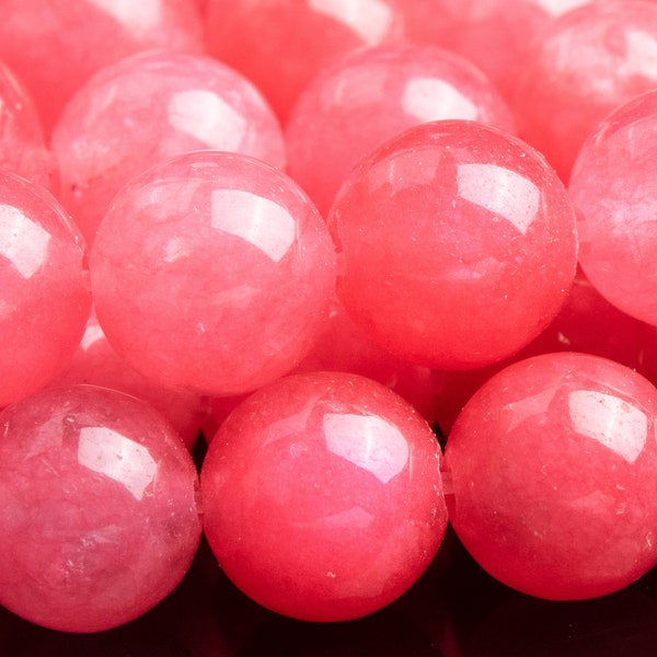 Jade Gemstone Beads 8MM Pink Round Quality Loose Beads (101038)