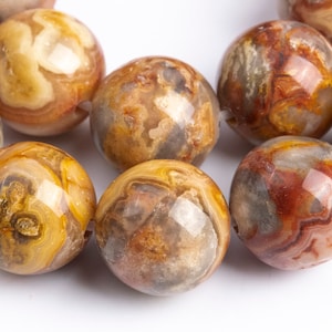 Genuine Natural Crazy Lace Agate Gemstone Beads 10MM Red Round AAA Quality Loose Beads (104762)
