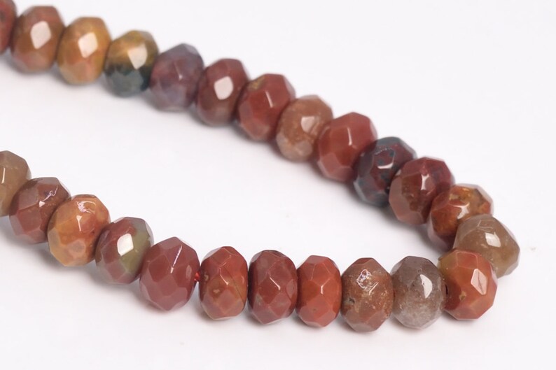 108923 6x4MM Ocean Fossil Agate Beads Grade AAA Genuine Natural Faceted Rondelle Gemstone Loose Beads 87 42 Pcs
