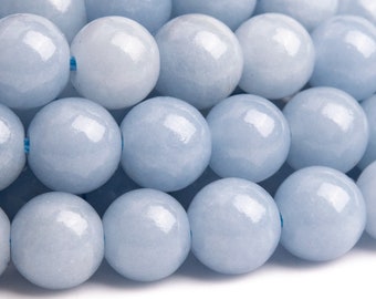 Perline di vera pietra preziosa naturale di angelite, perline sfuse rotonde blu di qualità AAA da 6 mm (111085)
