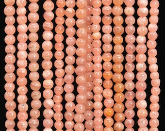 Genuine Natural Argentina Rhodochrosite Gemstone Beads 3MM Orange Pink Round A+ Quality Loose Beads (111119)