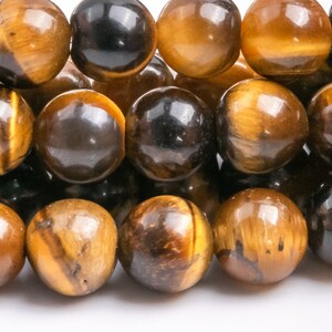Genuine Natural Tiger Eye Gemstone Beads 6MM Yellow Round AA Quality Loose Beads (100141)