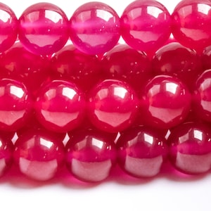 Synthetic Corundum Gemstone Beads 6MM Purple Red Round AAA Quality Loose Beads (111872)
