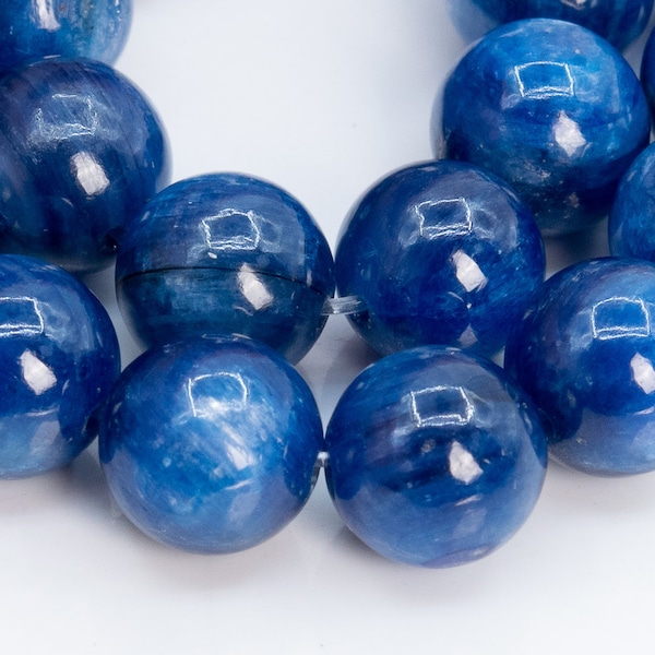 Genuine Natural Kyanite Gemstone Beads 8MM Blue Round AAA Quality Loose Beads (100305)