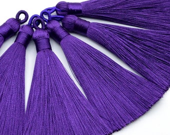 2 Stück - 9 CM Lila Quaste Polyester 0.9 CM Dicke Handwerk Hochwertige Quasten (60839)