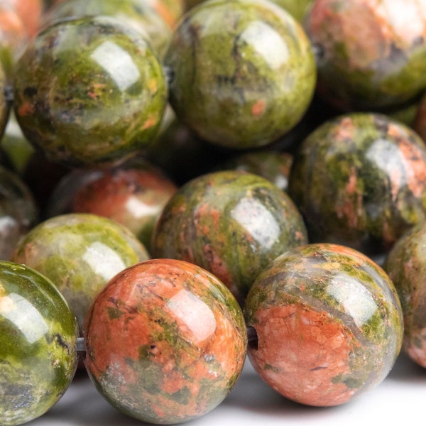 Genuine Natural Unakite Gemstone Beads 10MM Lotus Pond Round AAA Quality Loose Beads (101205)