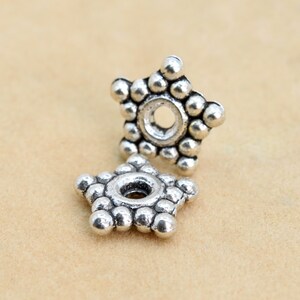 30 Pcs - 7x2MM Antique Silver Tone Star Spacer Beads (62345-2282)