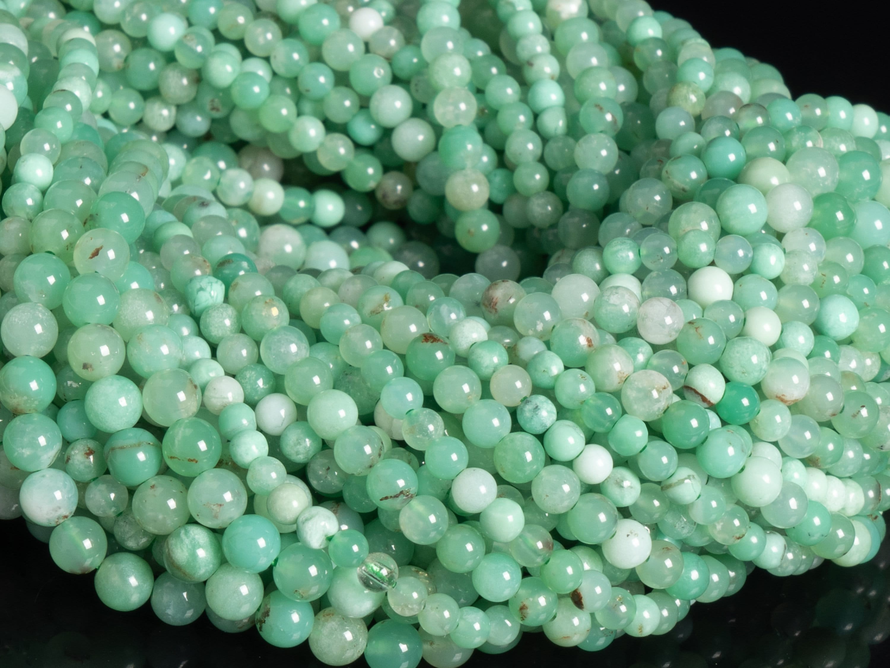 Agate d'Afrique chrysoprase facettée 6mm - Grossiste et fournisseur pierres fines naturelles